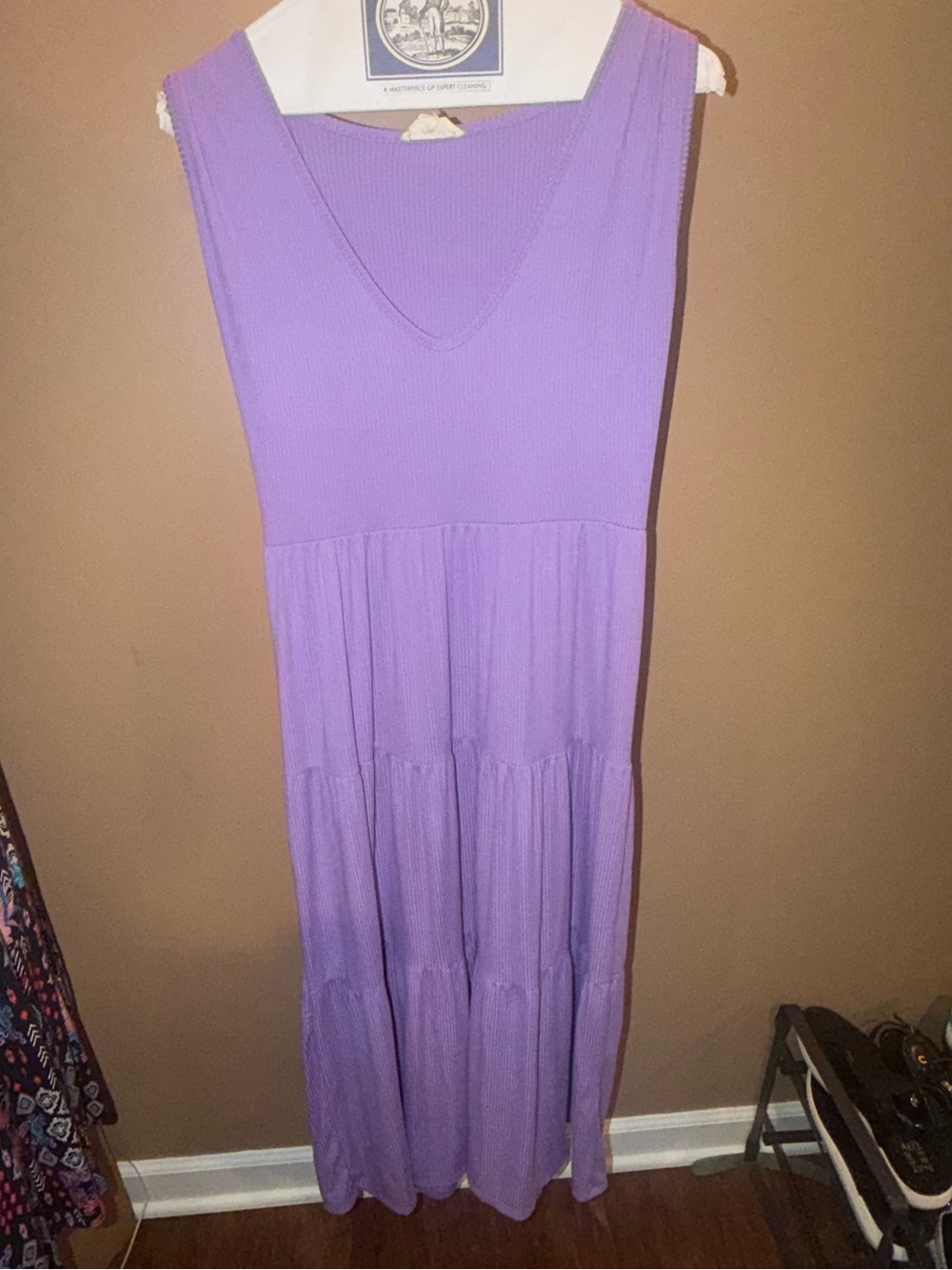 ‘See You Monday’ Lavender V‑Neck Tiered Maxi Dress